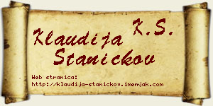 Klaudija Staničkov vizit kartica